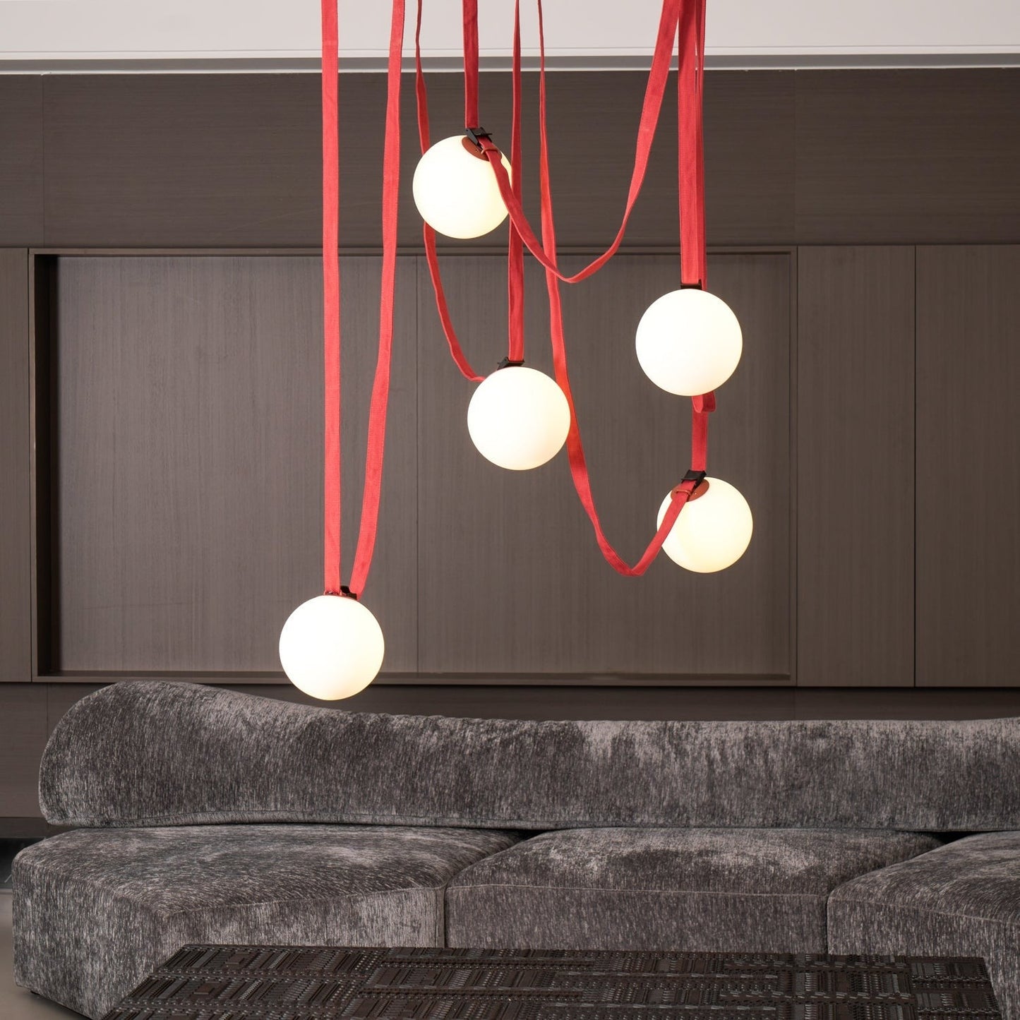 Multiple Belt Art Pendant Installation