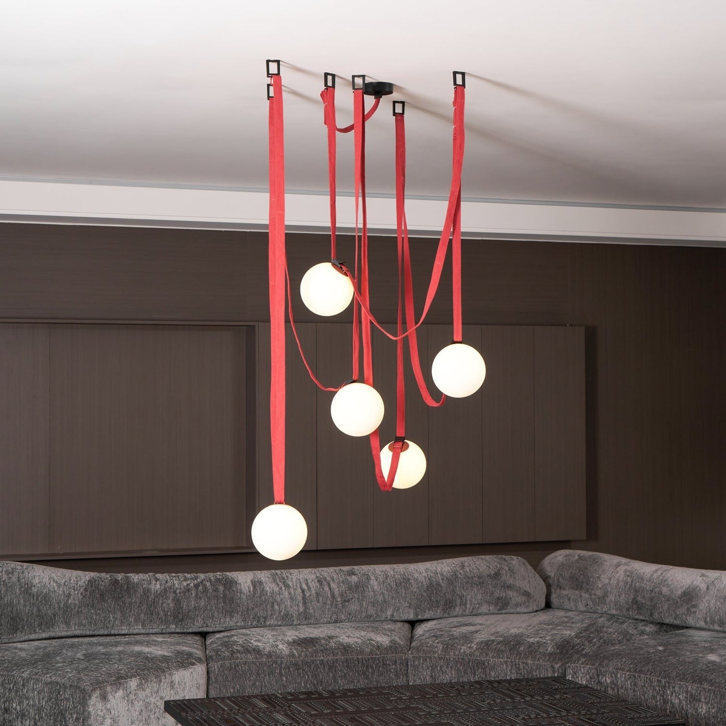 Multiple Belt Art Pendant Installation