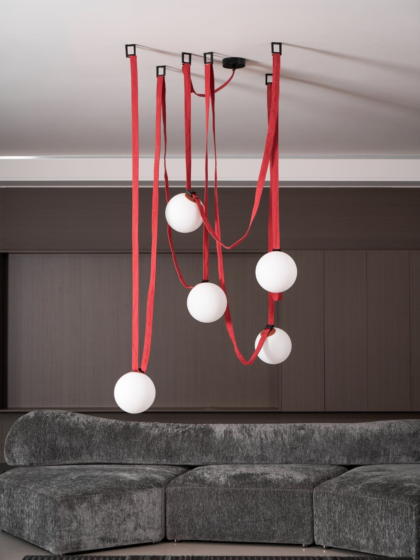 Multiple Belt Art Pendant Installation