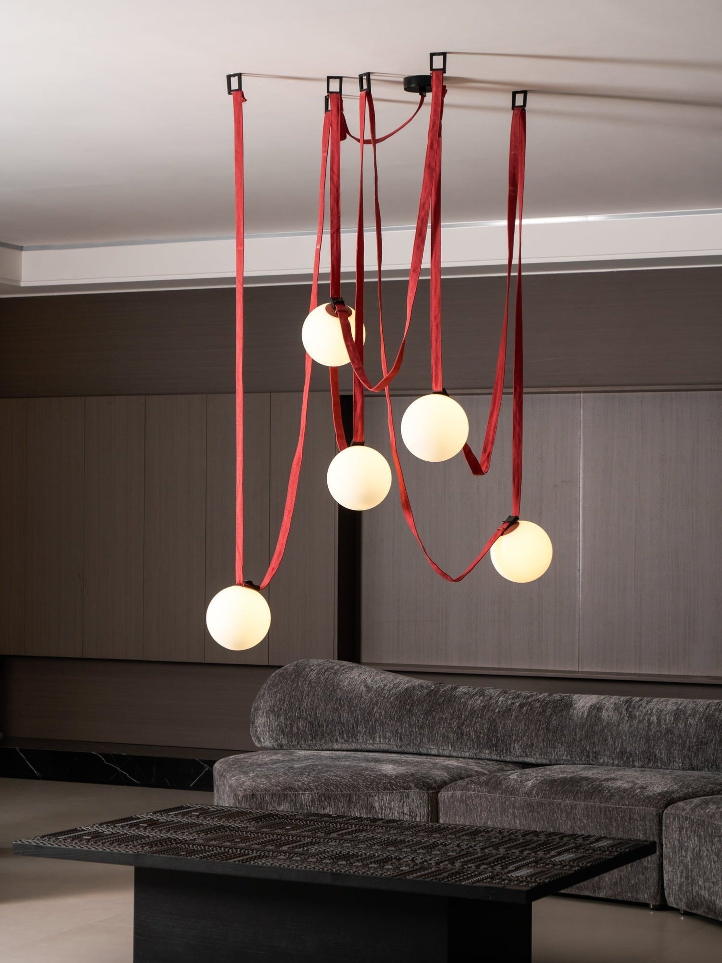 Multiple Belt Art Pendant Installation