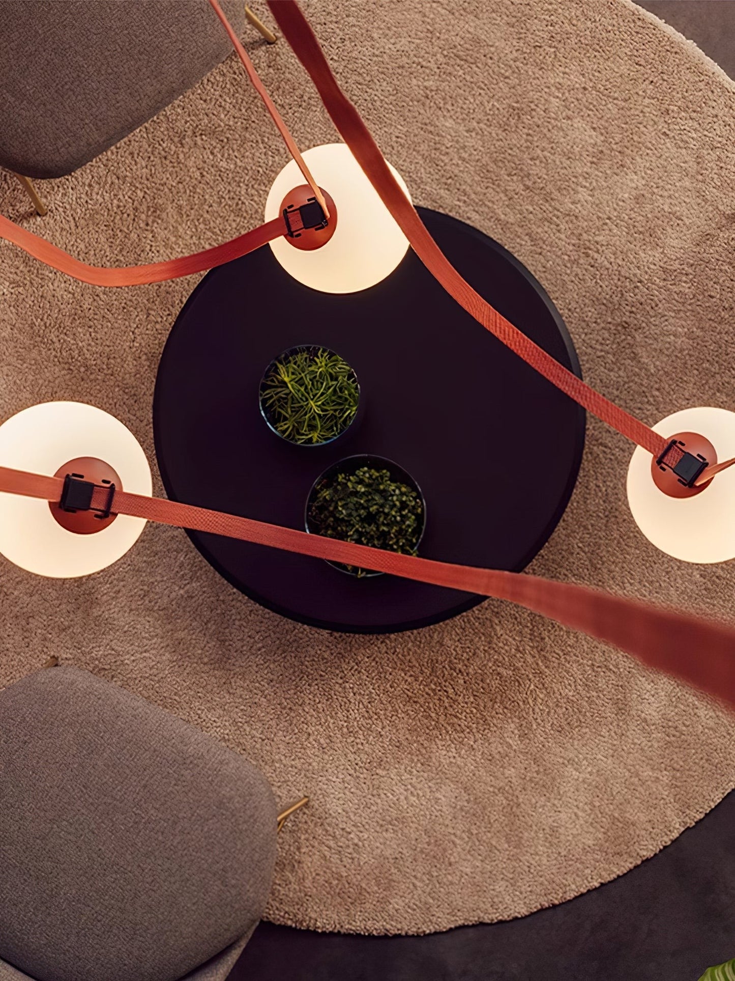 Multiple Belt Art Pendant Installation