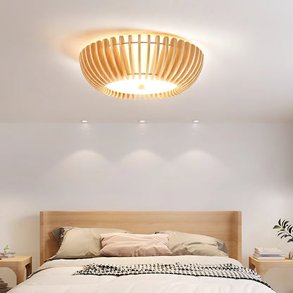 Oakflare Slatted Wood Ceiling Lamp