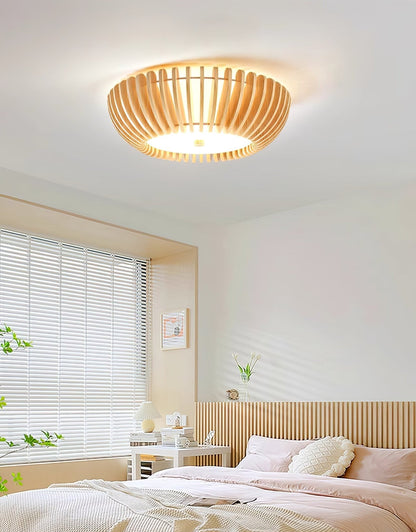 Oakflare Slatted Wood Ceiling Lamp