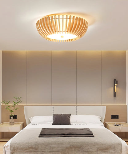 Oakflare Slatted Wood Ceiling Lamp