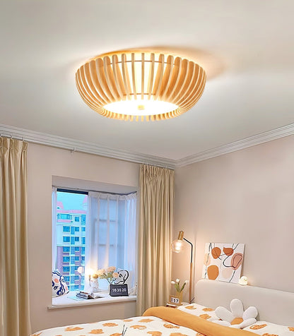 Oakflare Slatted Wood Ceiling Lamp