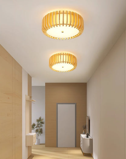 Oakflare Slatted Wood Ceiling Lamp