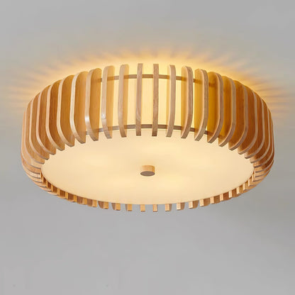 Oakflare Slatted Wood Ceiling Lamp