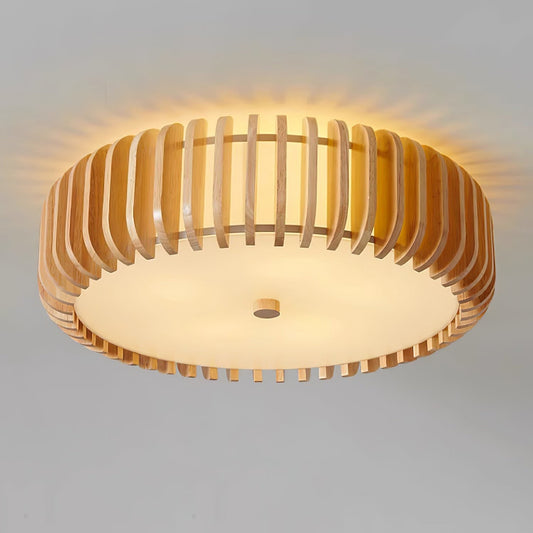 Oakflare Slatted Wood Ceiling Lamp