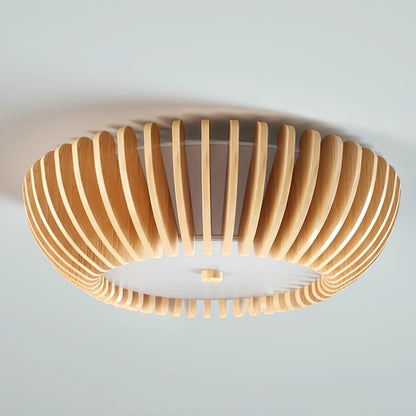 Oakflare Slatted Wood Ceiling Lamp