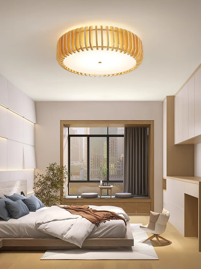 Oakflare Slatted Wood Ceiling Lamp