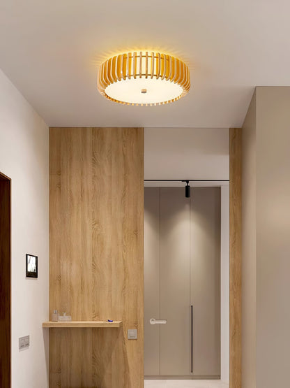 Oakflare Slatted Wood Ceiling Lamp