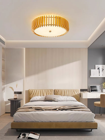 Oakflare Slatted Wood Ceiling Lamp