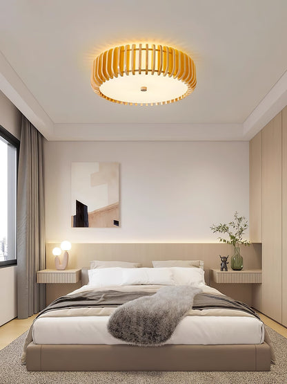 Oakflare Slatted Wood Ceiling Lamp