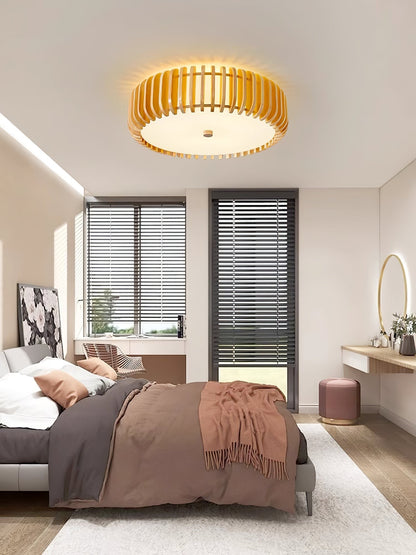 Oakflare Slatted Wood Ceiling Lamp