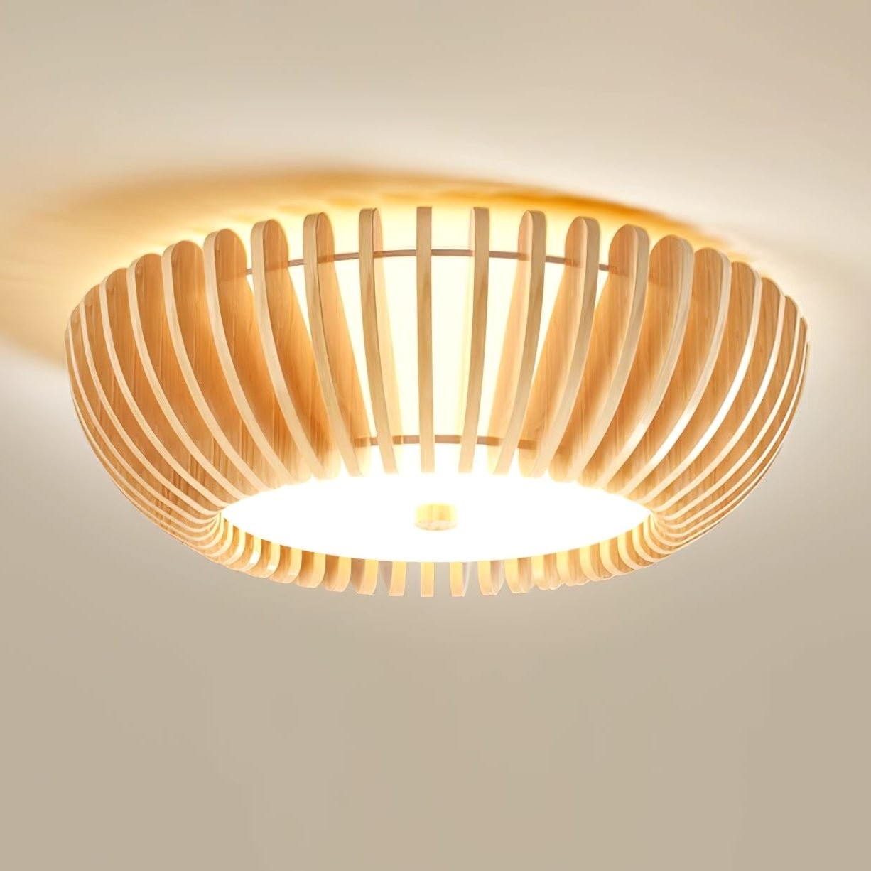 Oakflare Slatted Wood Ceiling Lamp