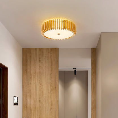 Oakflare Slatted Wood Ceiling Lamp