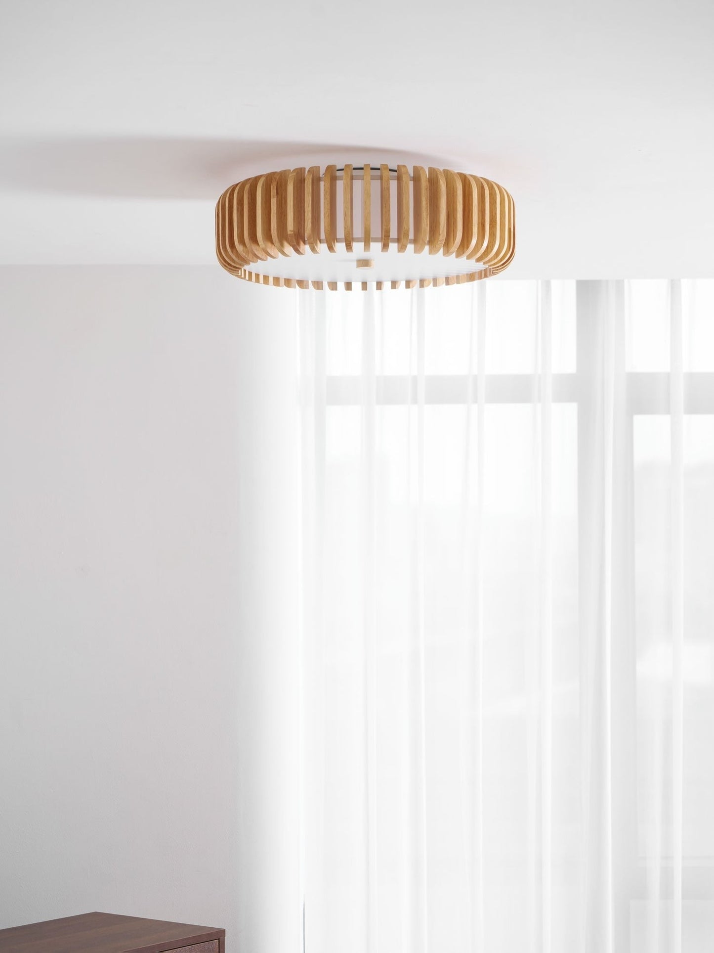 Oakflare Slatted Wood Ceiling Lamp