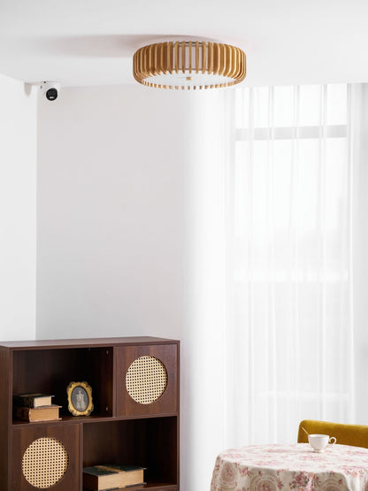 Oakflare Slatted Wood Ceiling Lamp