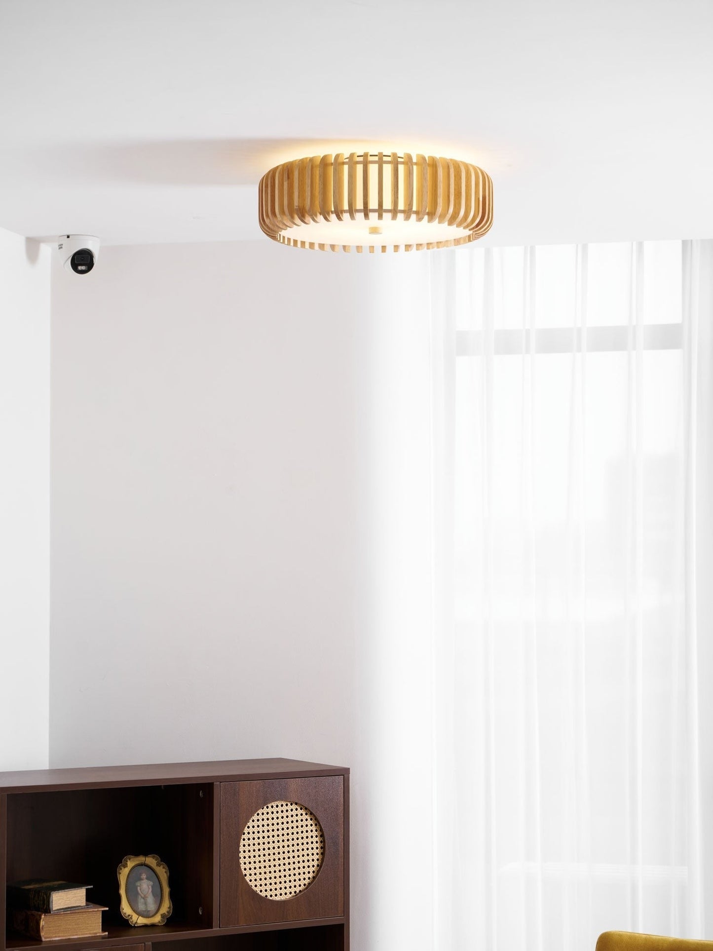 Oakflare Slatted Wood Ceiling Lamp