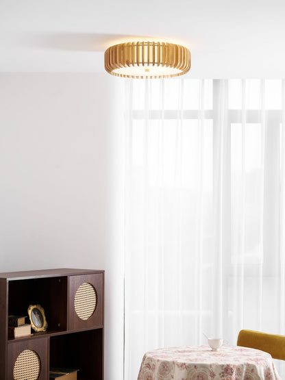 Oakflare Slatted Wood Ceiling Lamp