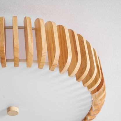 Oakflare Slatted Wood Ceiling Lamp