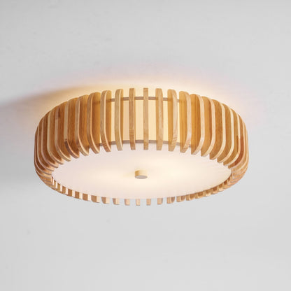 Oakflare Slatted Wood Ceiling Lamp
