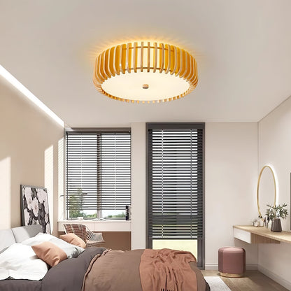 Oakflare Slatted Wood Ceiling Lamp