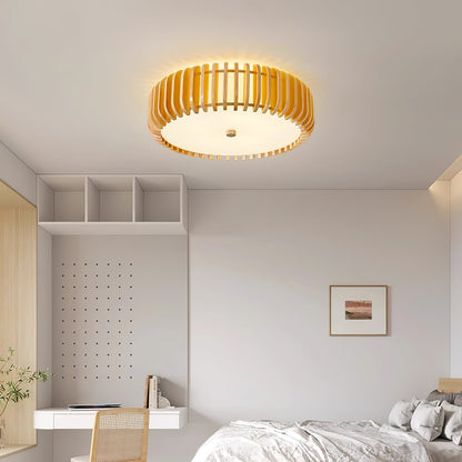 Oakflare Slatted Wood Ceiling Lamp