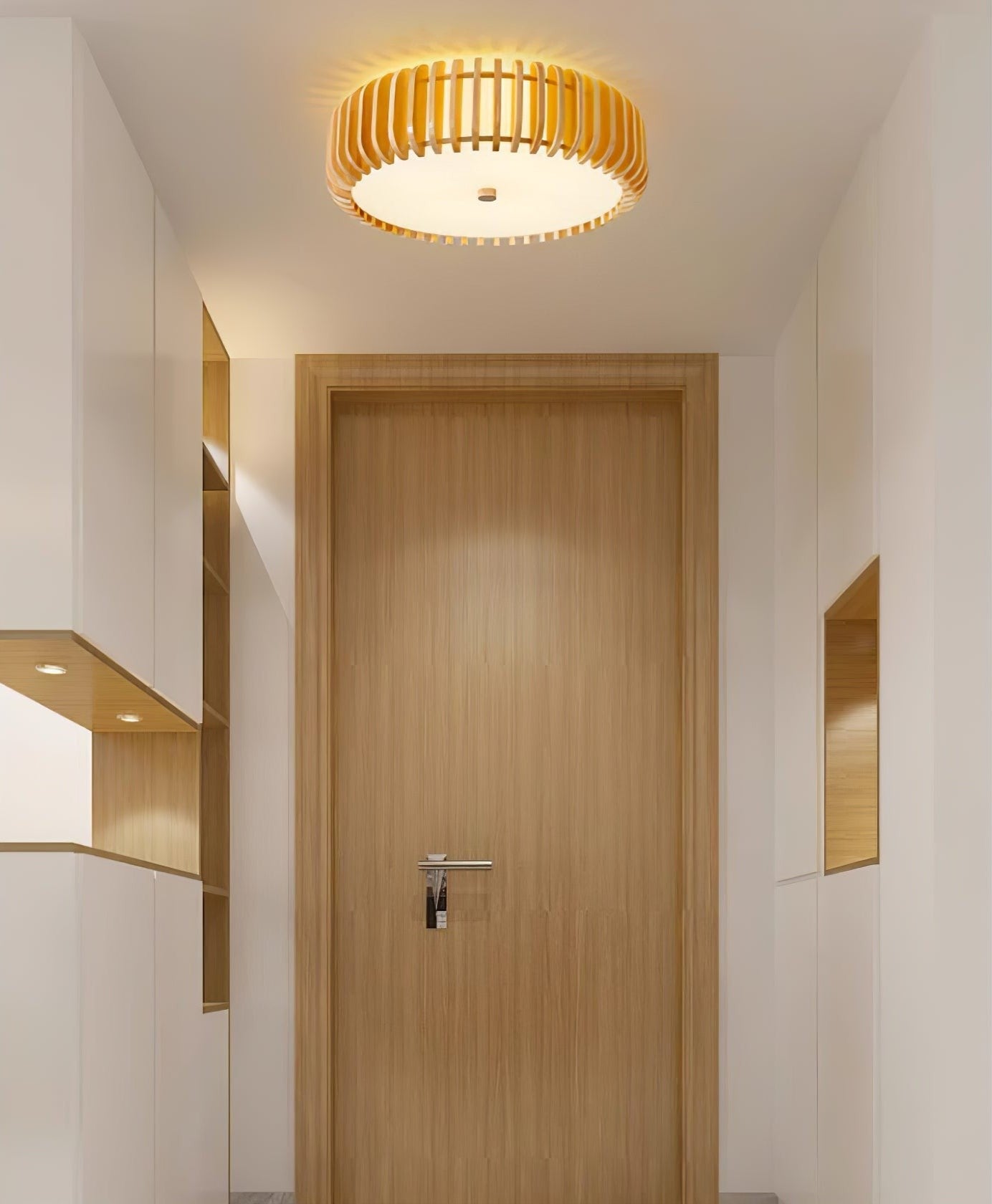 Oakflare Slatted Wood Ceiling Lamp