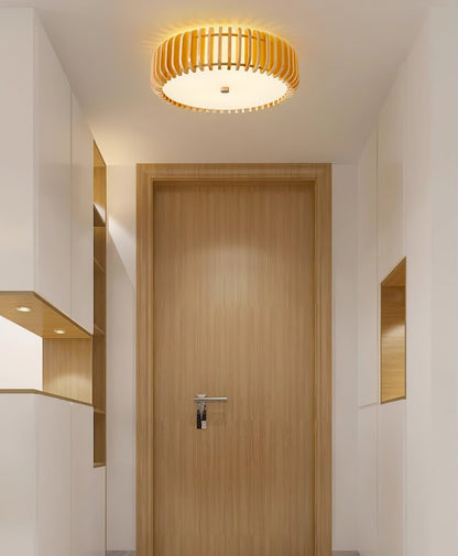 Oakflare Slatted Wood Ceiling Lamp