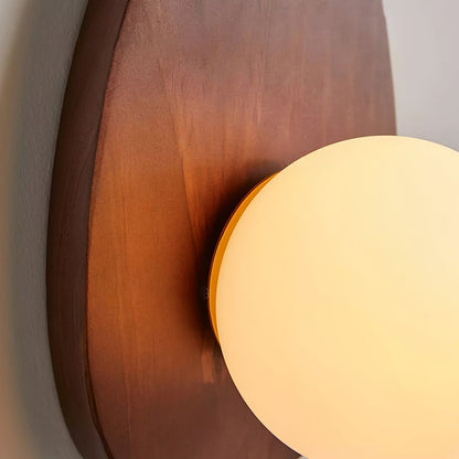 Orba Walnut Globe Wall Lamp