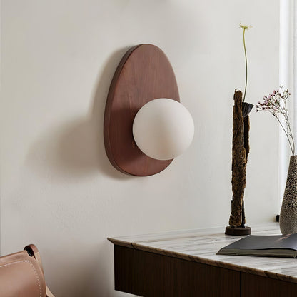 Orba Walnut Globe Wall Lamp