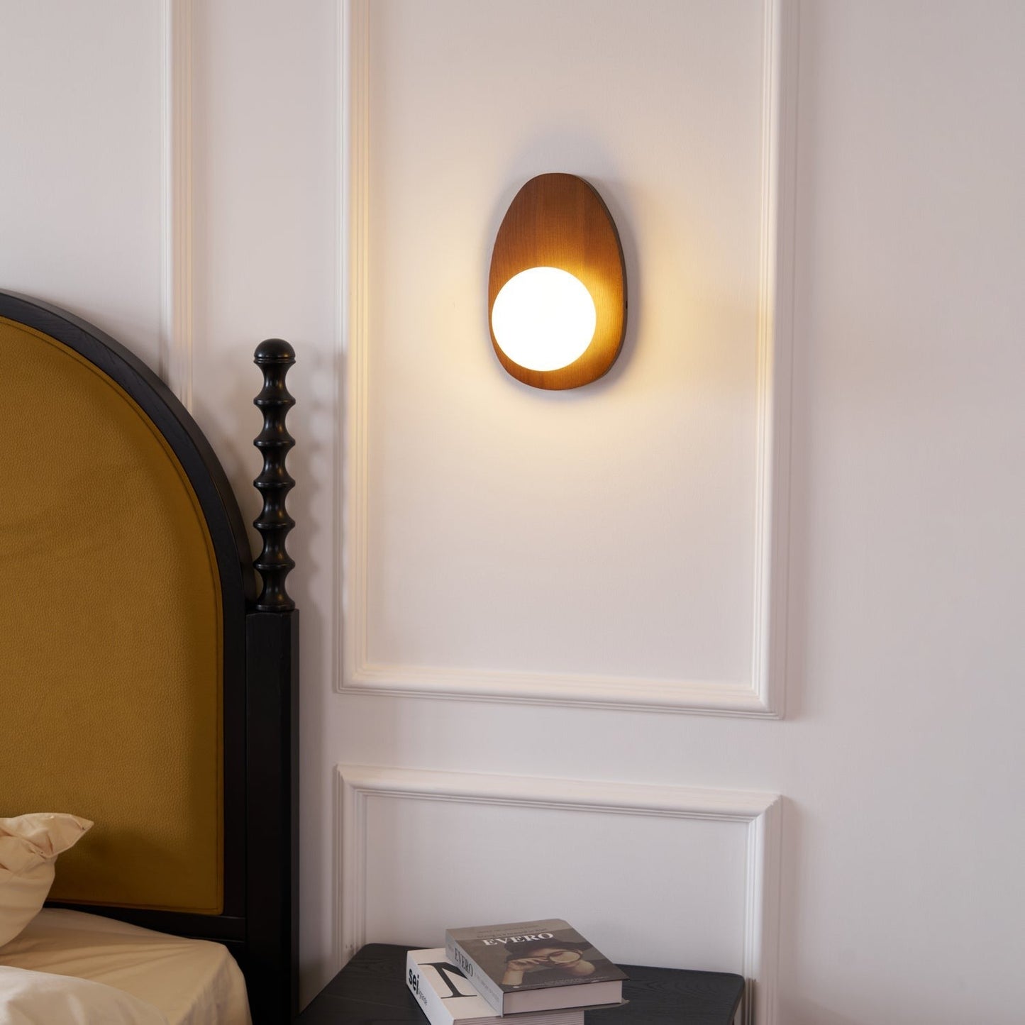 Orba Walnut Globe Wall Lamp
