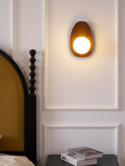 Orba Walnut Globe Wall Lamp