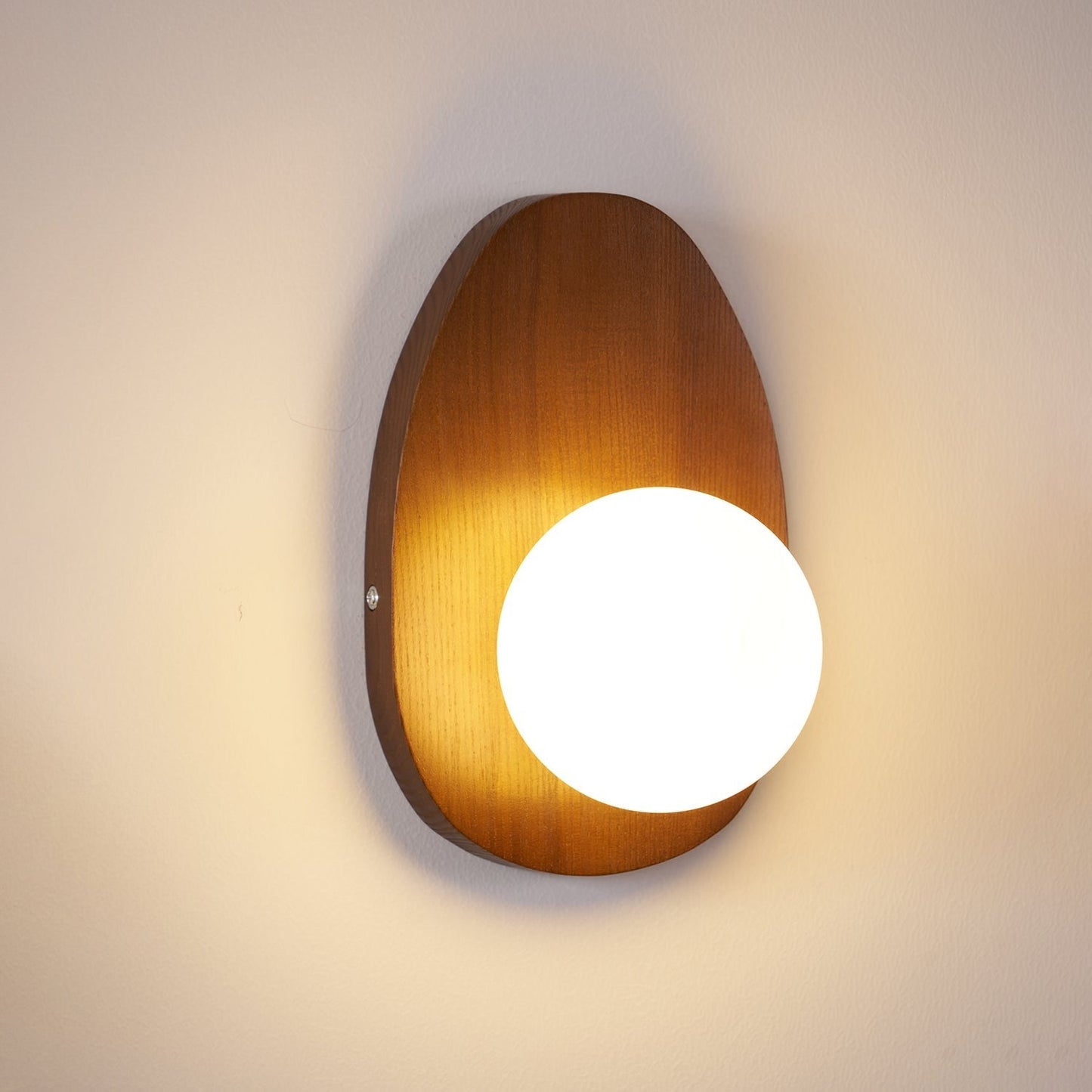 Orba Walnut Globe Wall Lamp