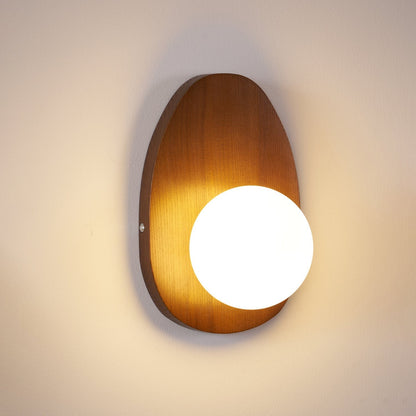 Orba Walnut Globe Wall Lamp
