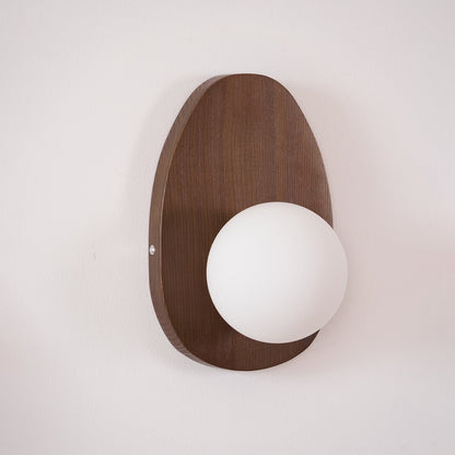 Orba Walnut Globe Wall Lamp