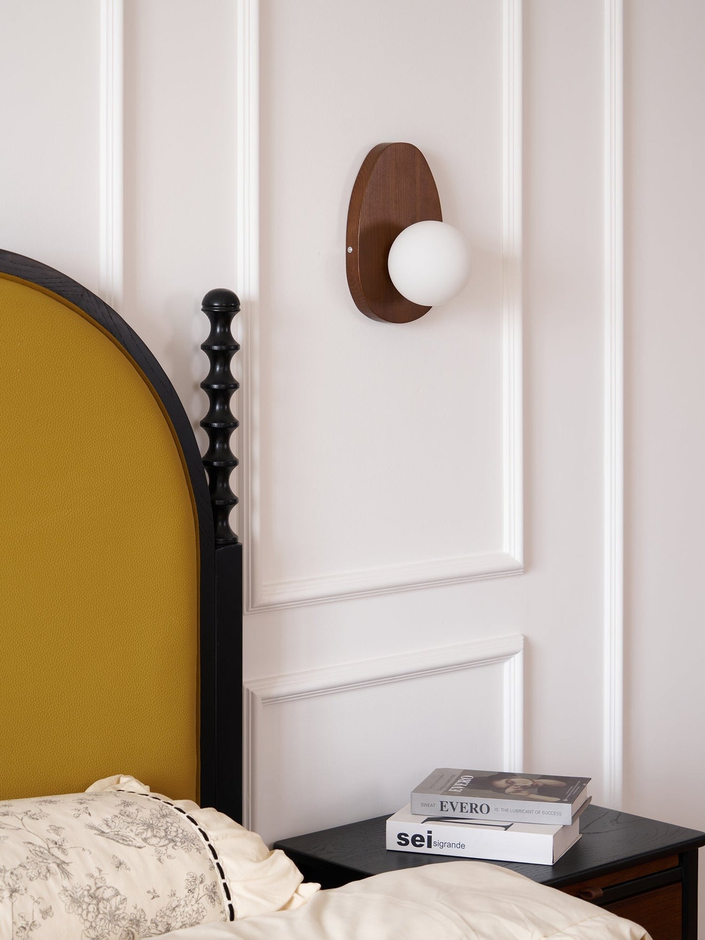 Orba Walnut Globe Wall Lamp