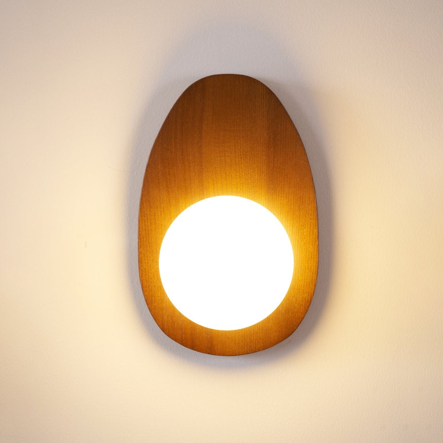 Orba Walnut Globe Wall Lamp