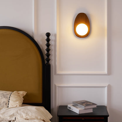 Orba Walnut Globe Wall Lamp