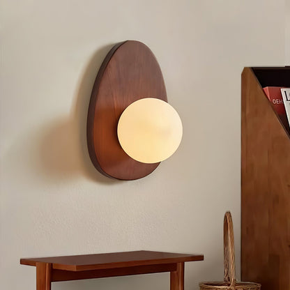 Orba Walnut Globe Wall Lamp