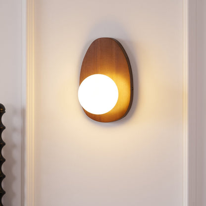 Orba Walnut Globe Wall Lamp