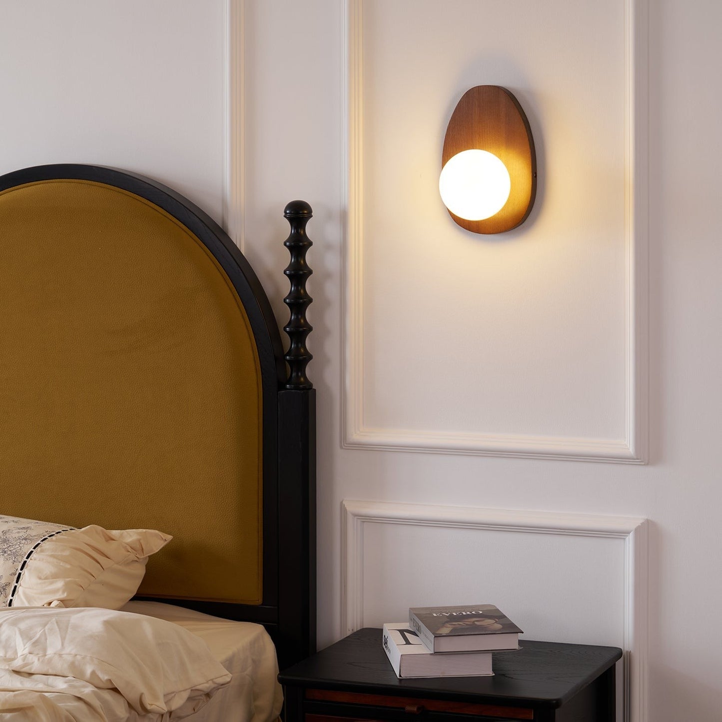 Orba Walnut Globe Wall Lamp
