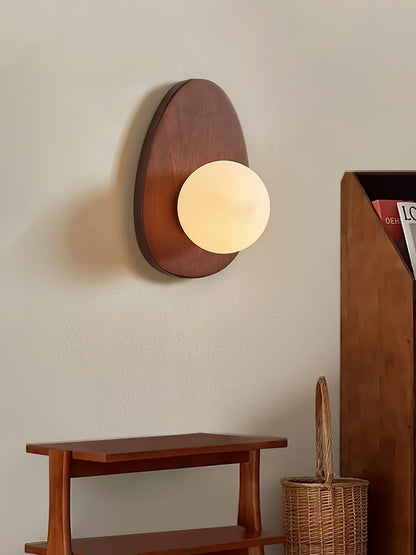 Orba Walnut Globe Wall Lamp