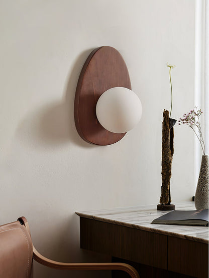 Orba Walnut Globe Wall Lamp