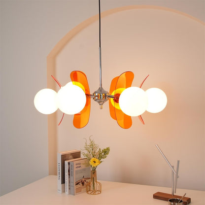 Phosphorescent Glass Arm Chandelier