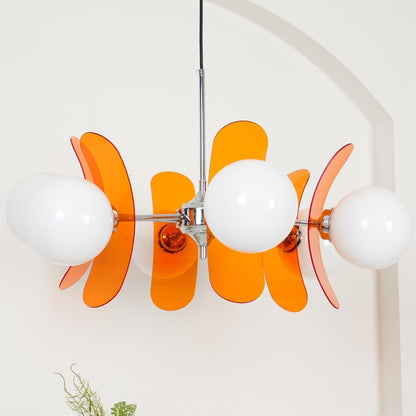 Phosphorescent Glass Arm Chandelier