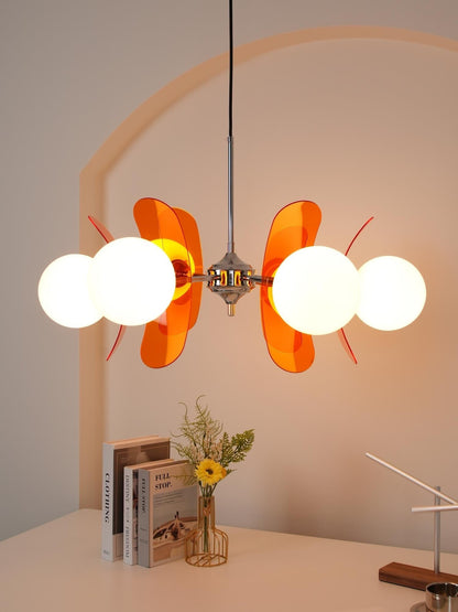 Phosphorescent Glass Arm Chandelier