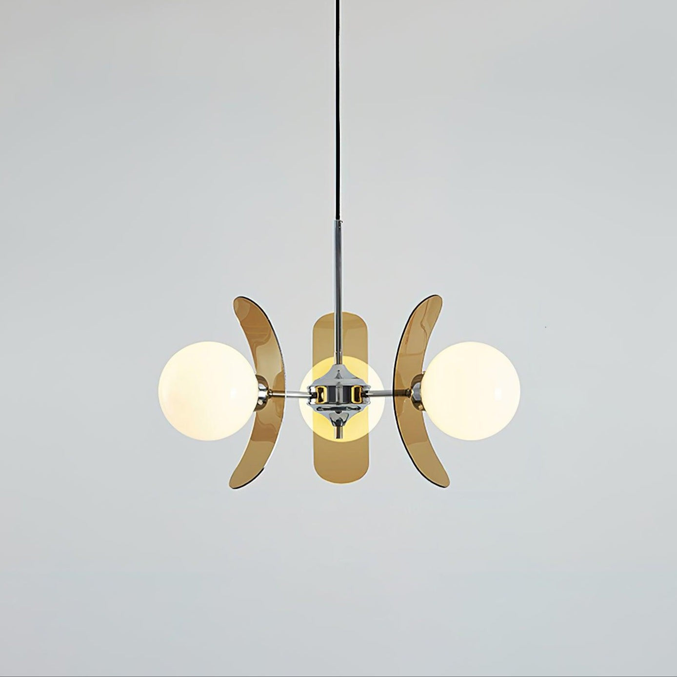 Phosphorescent Glass Arm Chandelier
