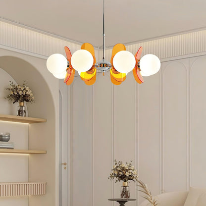 Phosphorescent Glass Arm Chandelier